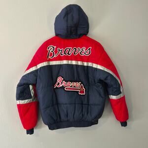 Vintage MLB Atlanta Braves Winter Coat Reversible Youth XL Puffer Jacket
